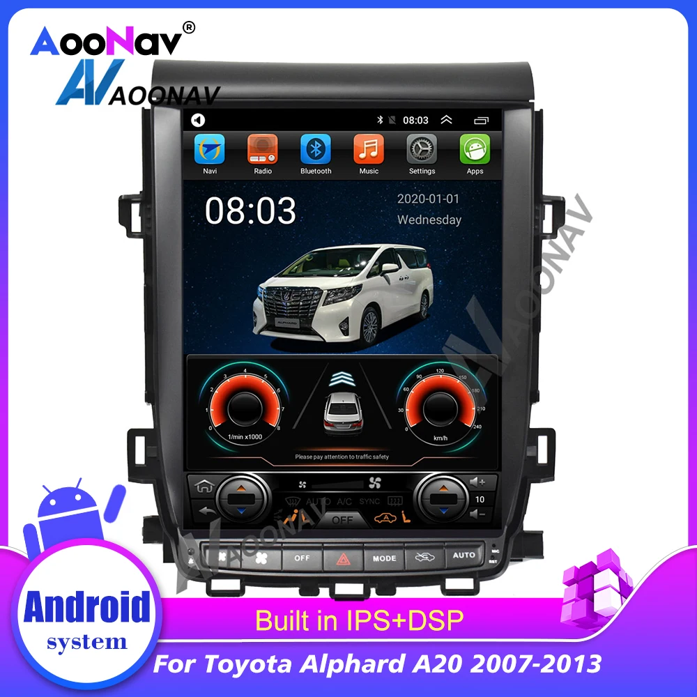 2 Din Ecran Vertical Radio Auto Pentru Toyota Alphard A20 2007-2013 Navigare GPS Stereo Multimedia Player