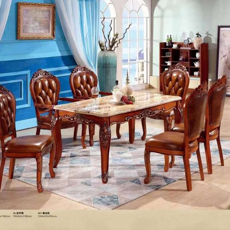 Europeană de înaltă calitate, moderne, din piele, mese set masa cu 6 scaune 1085