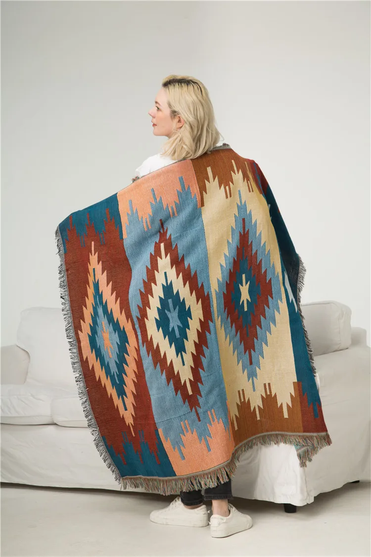 NOUL bumbac Pur Nordic Retro loft nostalgie covor pătură subțire Navajo pătură, lenjerie de pat cameră de zi față de Masă Pâslă pentru tapiserie