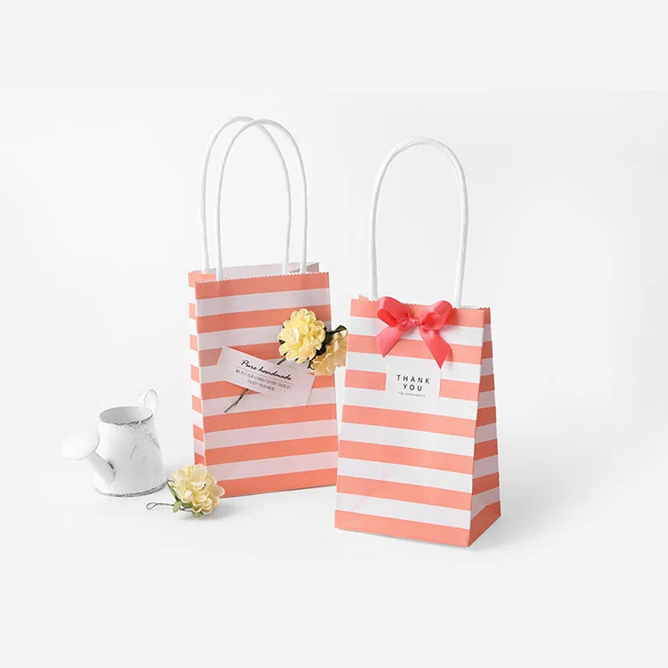 20 Set cadou mic sac cu mânere arc Panglică bandă de hârtie geantă de mână de Cookie-uri bomboane Festival de cadouri ambalare saci de petrecere de Nunta