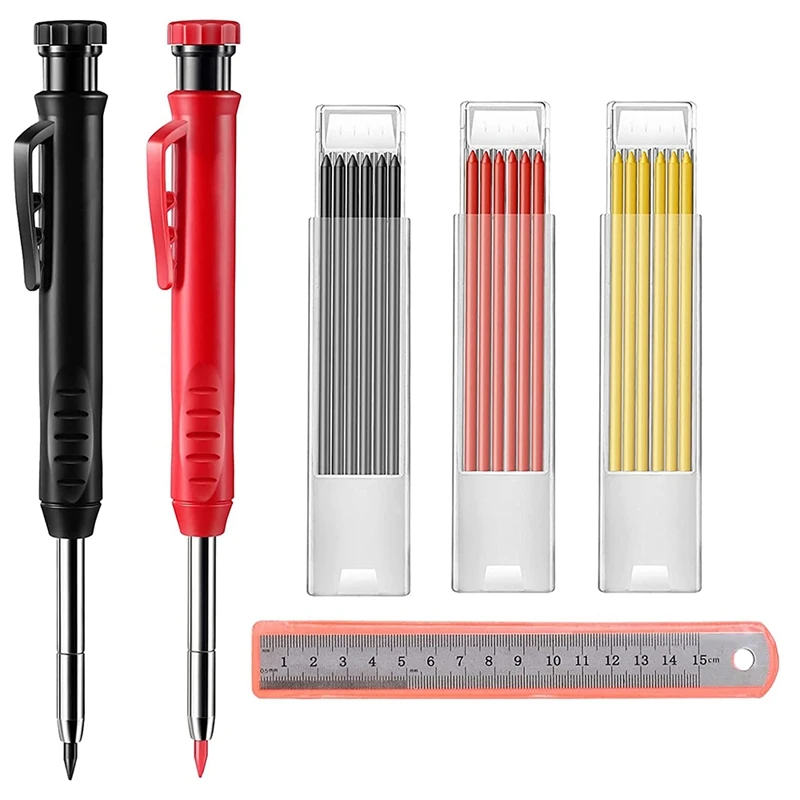 2 buc Tâmplar Creioane Set Solid de Tâmplar Creion Tamplarie Automată Creioane Set de Marcare Instrument Pentru Dulgher Scriber