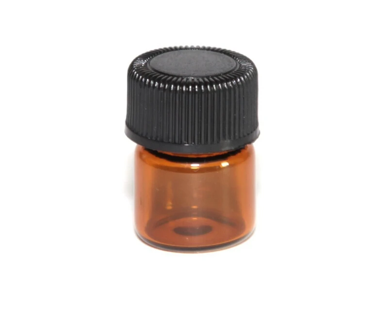 1000 * 2ML Mini Amber Pahar Ulei Esential de Sticla cu Orificiu Reductor si capac Brwon Flacoane de Sticlă