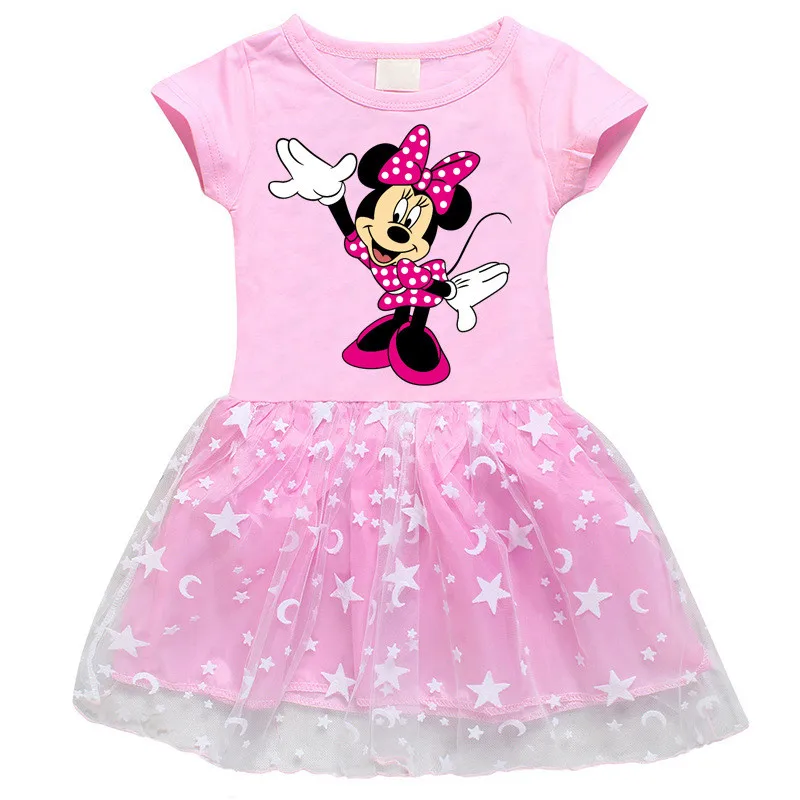 Disney fata de îmbrăcăminte de vară Minnie desene animate print printesa fată copil drăguț casual pettiskirt rochie de 3-10 ani, copiii vechi fusta