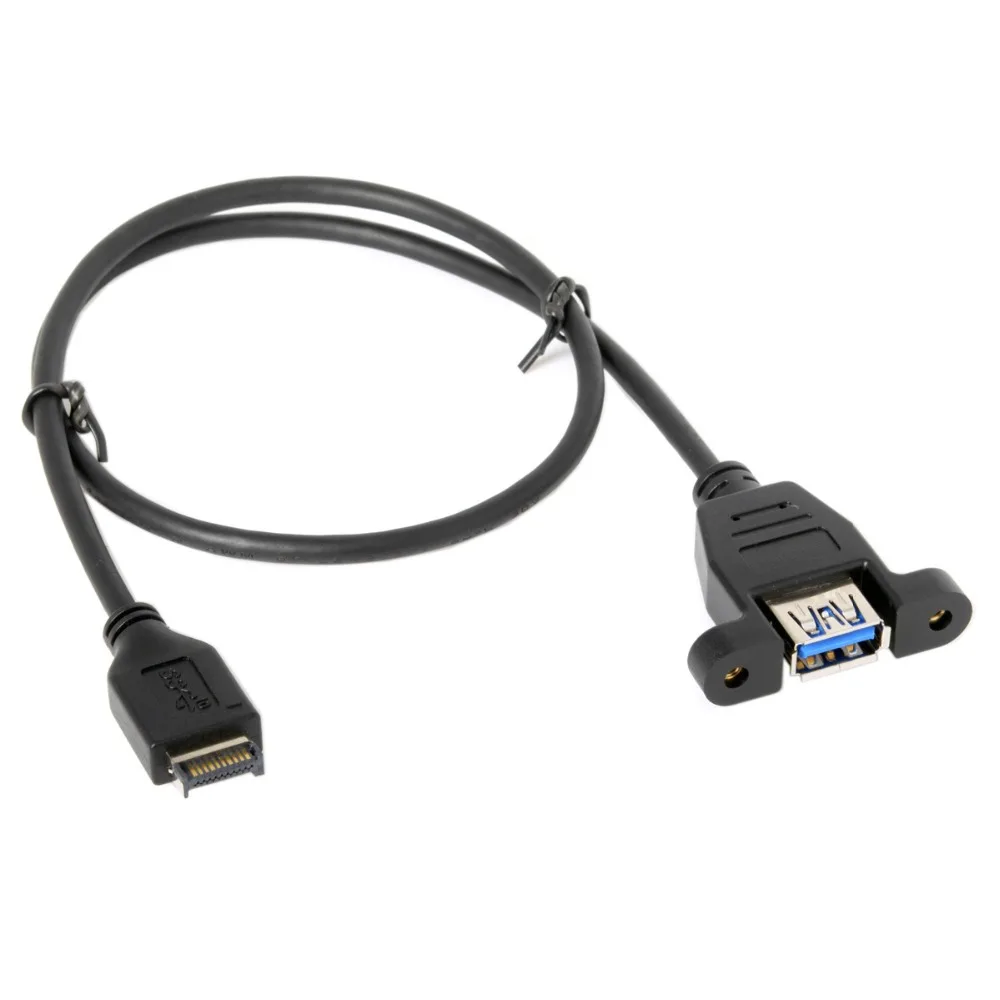 50cm USB 3.1 Panoul Frontal Tip Header-E pentru USB 3.0 O Femeie Cablu de Extensie cu Montare pe Panou cu șurub