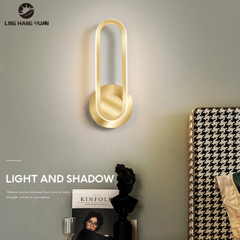 Perete de Lumină de Aur&Negru&Alb aliaj de Aluminiu Modernă cu Led-uri Lampă de Perete pentru Dormitor Noptieră Lumina de Perete camera de zi Led Luciu 110V 220V