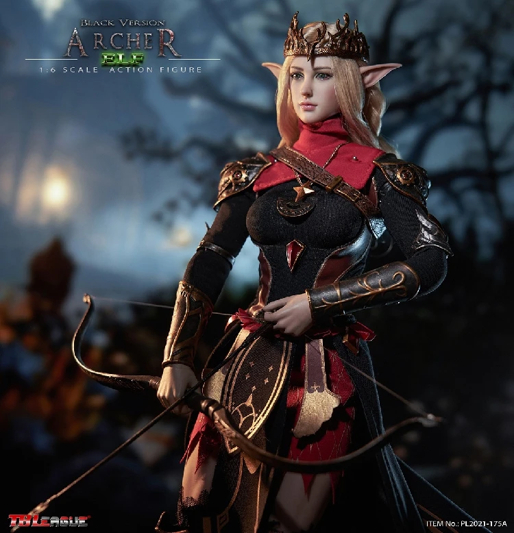 În stoc 1:6 Soldat de sex Feminin de Acțiune Figura frumoasa alb Negru Unghi Elf Archer Set Complet de 12