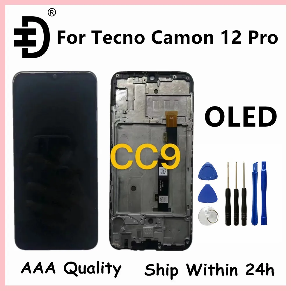 OLED Pentru Tecno Camon 12 Pro CC9 Ecran LCD Panou Tactil Digitizer Pentru Tecno Camon 12 Pro CC9 Ecran LCD de Înlocuire Cadru
