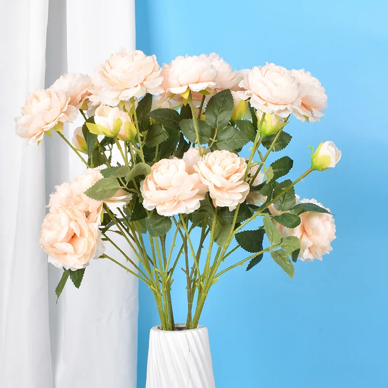 3pcs 60cm Artificiale Buchet de Flori Roz de Mătase Trandafiri Pentru Ziua Îndrăgostiților Cadouri DIY Acasă Petrecerea de Nunta Decor de Flori False