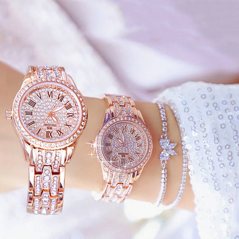 Noul Aur De Argint De Culoare Ceasuri De Moda Brățară Din Oțel Inoxidabil Doamnelor Încheietura Mâinii Dress Watch Femei Cristal De Diamant Ceas Montre Femme