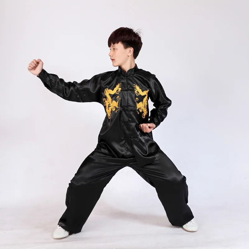 Simulare model de broderie de arte marțiale costum cu maneci lungi Tai Chi O rochie de arte martiale kung fu haine