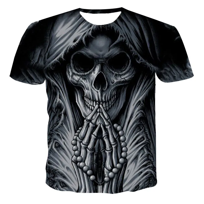 2021New Vara 3D T-Shirt pentru Bărbați Îmbrăcăminte de Craniu&Moartea Scurt Respirabil Maneca Moda O-Gât Strada Poarte Rece Personalizabil 110-6 XL