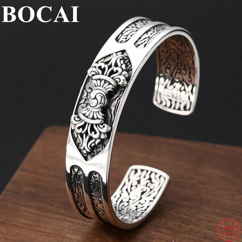 BOCAI S925 Argint Brățară Retro Vajra Pistil Brățară Pura Argentum Amuleta Bijuterii Cadou pentru Iubitul Femei Bărbați