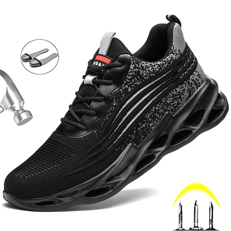 Oamenii de Siguranță pantofi respirabil usoare anti-puncție bombeu metalic sport confortabile, rezistente la uzură bocanci de protectie pantofi