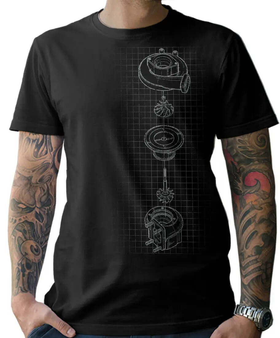 Turbocompresor Șurubelniță Impuls Ciudat Masina Plan de Tuning Race T-Shirt de Vara din Bumbac cu Maneci Scurte O-Neck Mens T Shirt Noi S-3XL