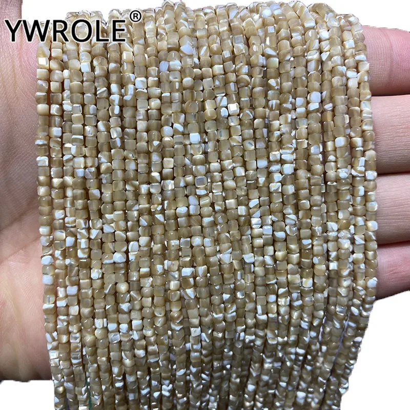YWROLE 2.5-3MM 100% Naturale Shell Pătrat de Piatră Margele Spacer Pentru a Face Bijuterii DIY Brățară Colier Handmade, Materiale 15