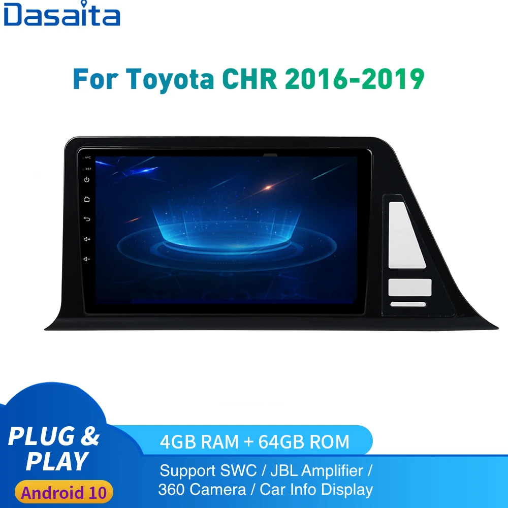 Dasaita Android 10 Radio Auto GPS Pentru Toyota C-HR Europa Multimedia 2014-2020 CHR 2Din DSP HD IPS 1028*720 Carplay 4Gb+64Gb