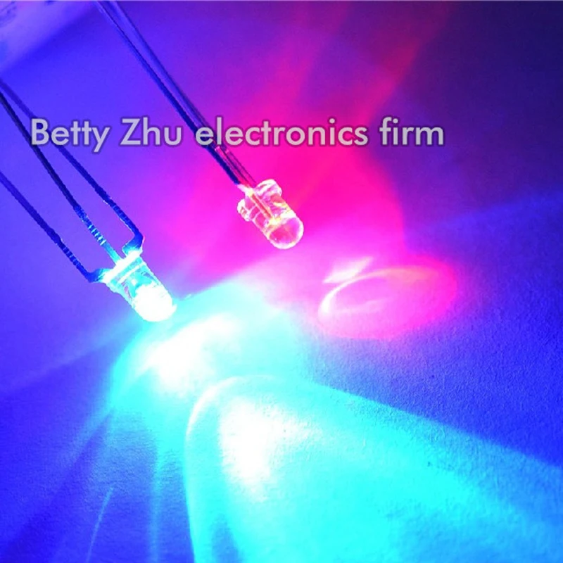 100BUC/MULTE LED-uri de 3MM rotund roșu și albastru light-emitting diode (anod comun diode) transparent coajă apa limpede