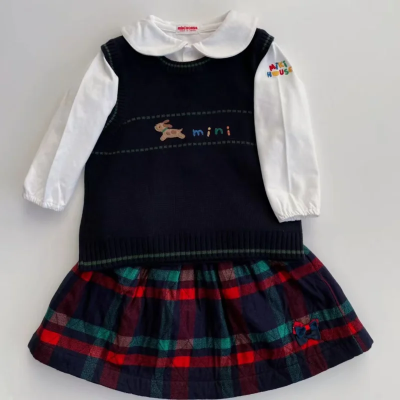 Toamna și iarna 2022 Japoneză lână tricotate veste catelus brodate băieți Veste fetita haine vetement enfant fille
