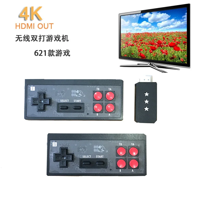 Date Broasca USB Wireless Handheld 4K TV Consolă de jocuri Video Construi În 621 Joc Clasic de 8 Biți Video Mini Consola
