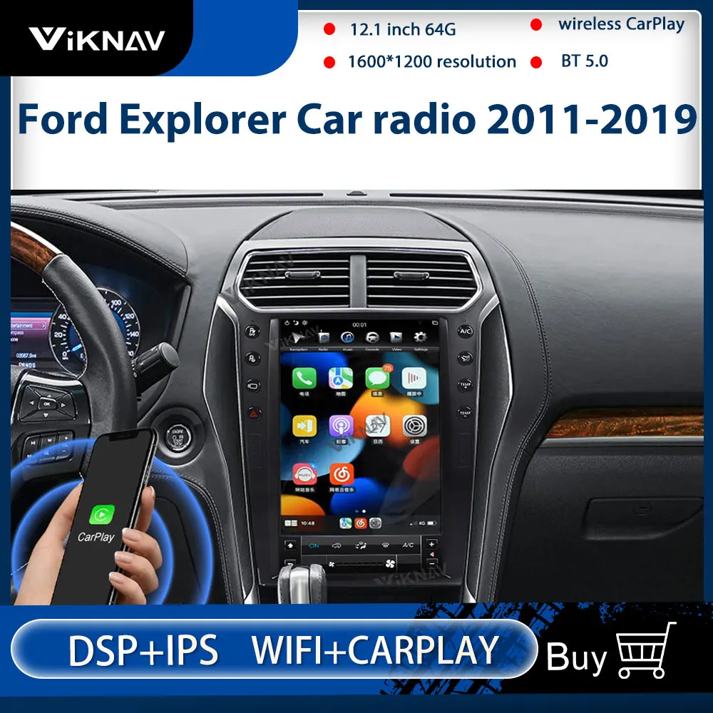 Android verticală ecran tactil pentru Ford Explorer Stereo Auto 2011-2019 autoradio radio auto multimedia player Capul Unitate GPS 2 din