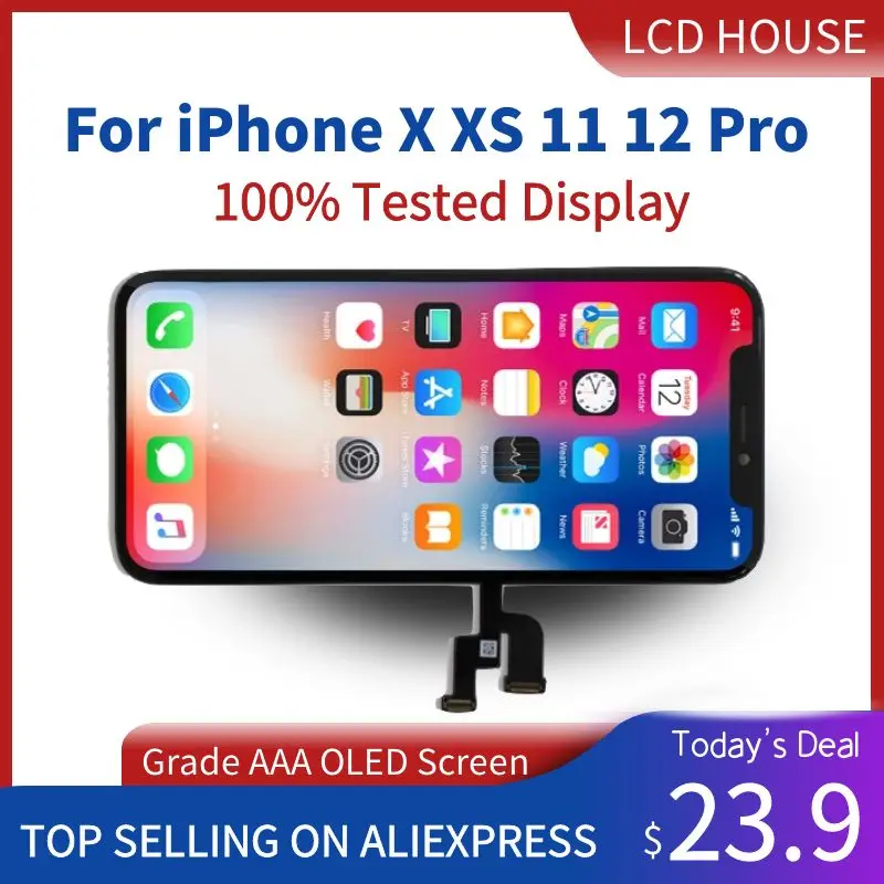 AAA Display OLED Pentru iPhone X XR XS 11 12 Pro Max LCD Touch Screen Digitizer Înlocuirea Ansamblului INCELL Pantalla+Kit de Instrumente