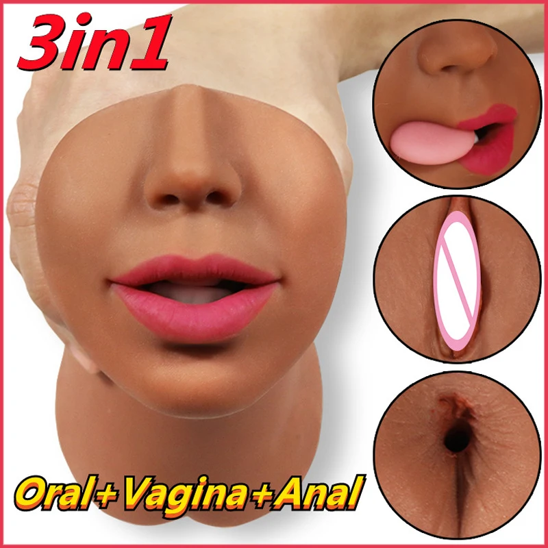 NC Jucărie Sexuală pentru Bărbați real Realist Vagin Silicon de sex Masculin Masturbator vagin de Buzunar Gura Oral Artificial Adanc pe Gat Dinti
