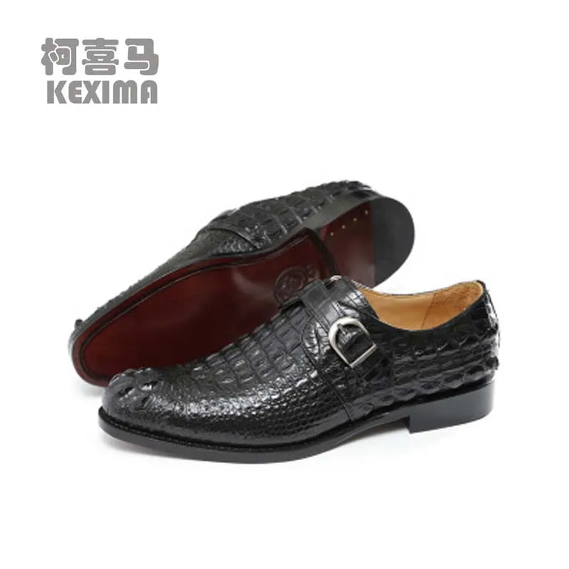 KEXIMA ourui din piele de Crocodil de os din piele pentru bărbați pantofi pentru bărbați acoperi picioarele craniu de afaceri bărbați încălțăminte damă pantofi