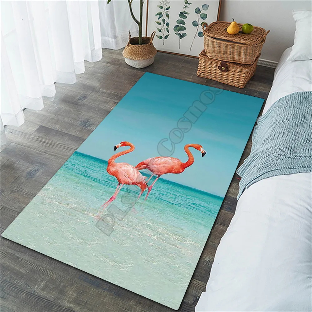Amuzant Flamingo Zona Covor 3D Peste Tot Imprimate Non-alunecare Mat Sala de Mese, Living Moale Covor Dormitor
