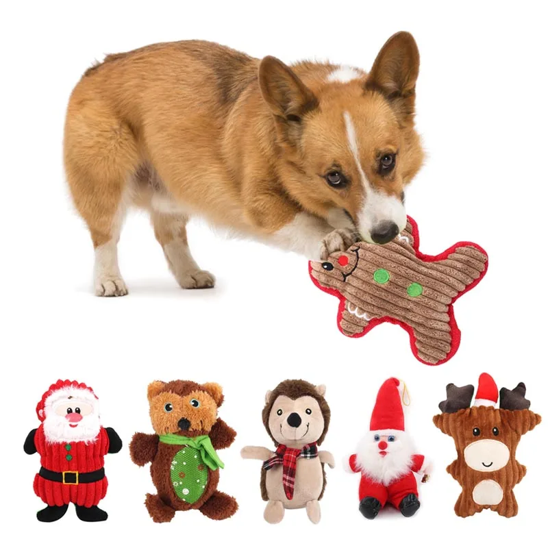 20cm Crăciun Catifea Câine Jucării Mici pentru Câini de talie Mare Cartoom Cățeluș de Pluș Scartaie Mesteca Musca Rezistente la Sunet Jucărie Accesorii pentru animale de Companie