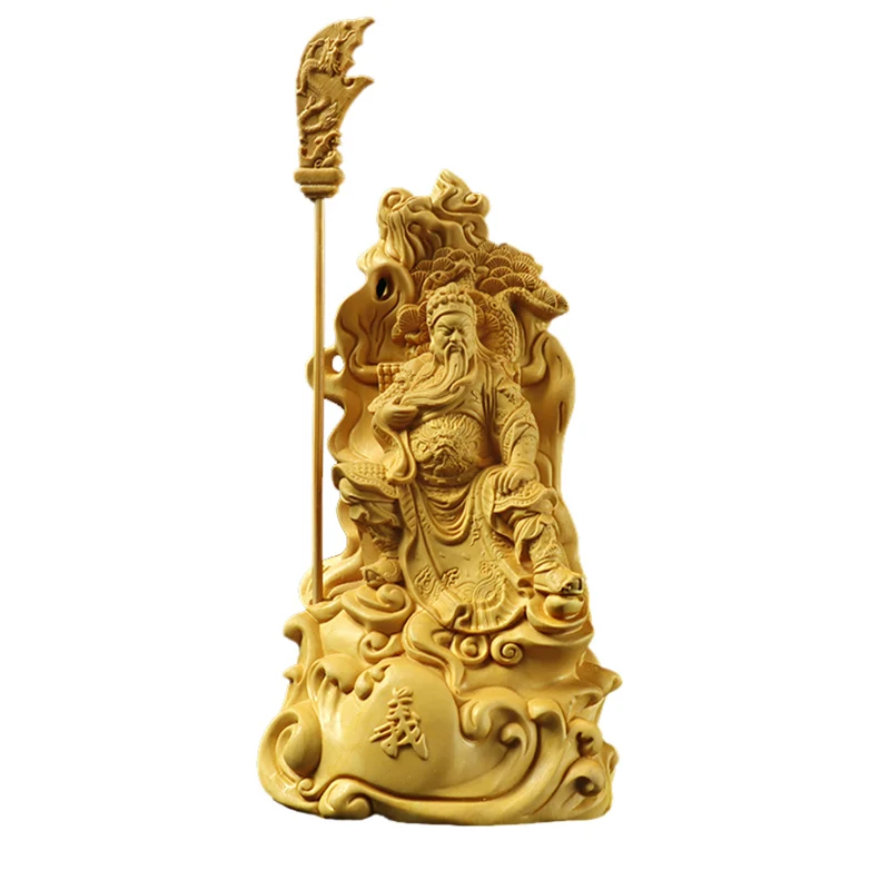 16cm lemn Guan Gong statuie din lemn Masiv de sculptură în stil Chinezesc personaje mitice, Zeul Razboiului Guan Gong decor acasă meserii