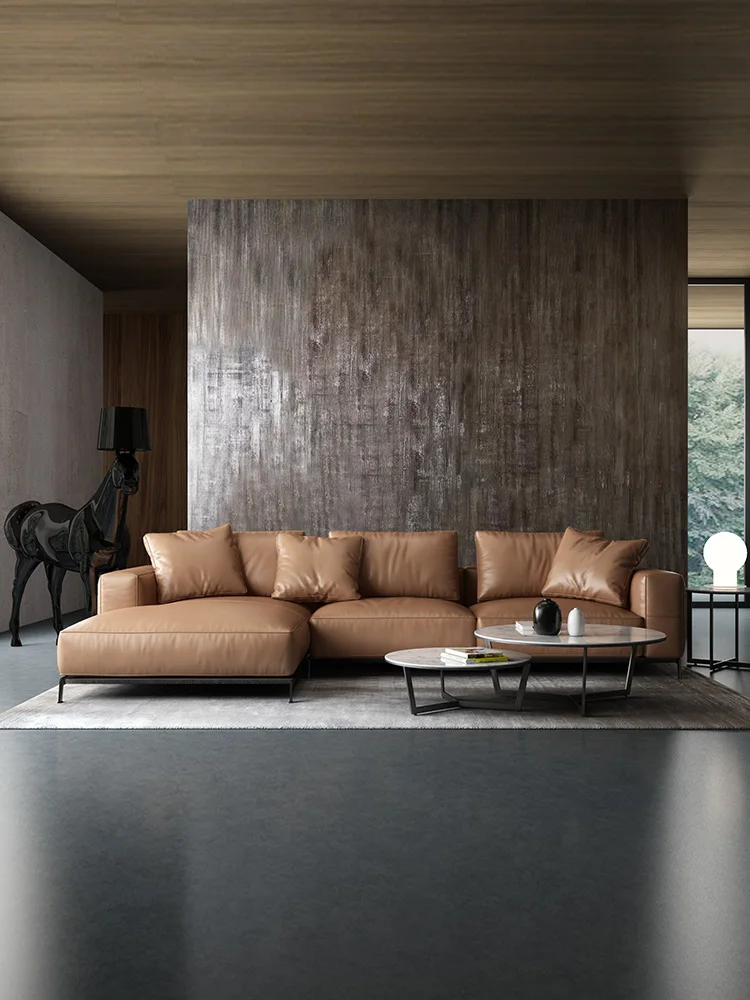 Stil Italian de lux canapea de piele cu piele mobilier living la primul etaj