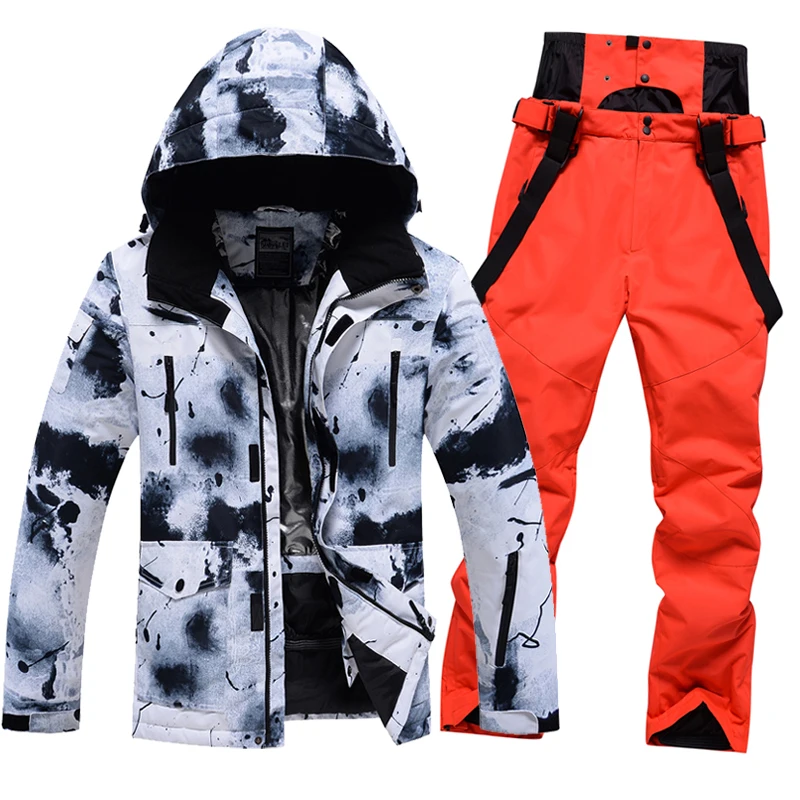2022 Nou Costum De Schi Pentru Bărbați De Iarnă Vânt Impermeabil Gros Cald Schi Sacou Și Pantaloni De Zăpadă Stabilite În Aer Liber Masculin Snowboard Purta