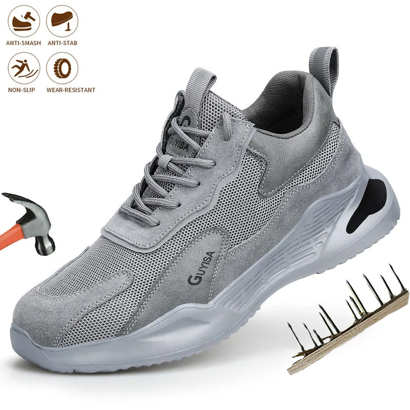 Oameni Lucrează În Aer Liber Cizme De Moda Pantofi De Protecție Bombeu Metalic Puncție-Dovada Munca Adidași Indestructibil Respirabil Recomandabil Pantof