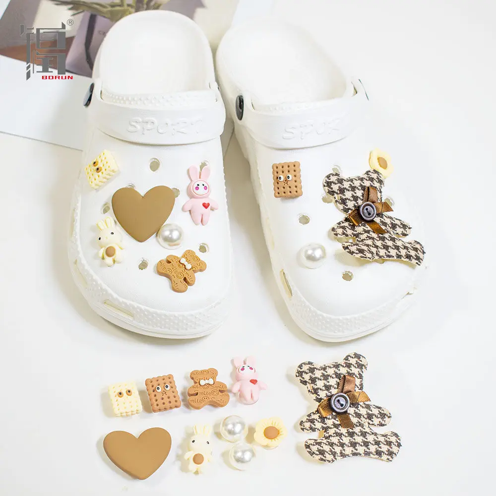 2022 Noi de Vânzare Fierbinte Cookie Urs Set Croc Farmece Designer de Pantofi Farmece Accesorii Drăguț Minunat Podoabă pentru Saboți Sandale pentru Cadou