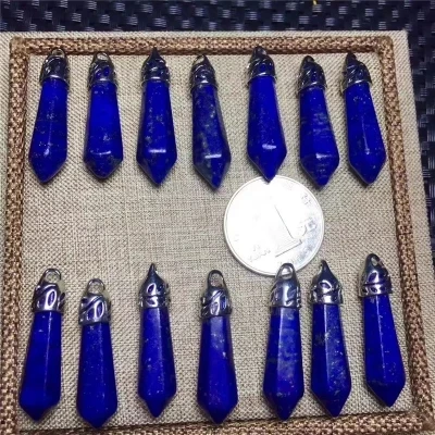 1BUC Lapis lazuli cristal pandantiv chic stil all-meci moda lanț pulover lanț clavicula face atmosferice de identitate