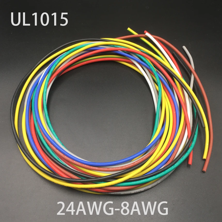 16AWG 3.1 mm OD UL1015 600V 105C Ambalaj de Cupru Cositorit Cauciuc Siliconic Irecuperabile Panglica cablu Electric Cablu Cablu