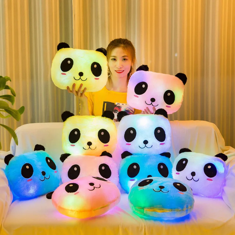 35cm Panda Jucărie de Pluș Nou Luminos Perna Moale de Pluș Umplute Stralucitoare Panda Perna de Lumină Led Jucarii Cadou pentru Copii Copii, Fete