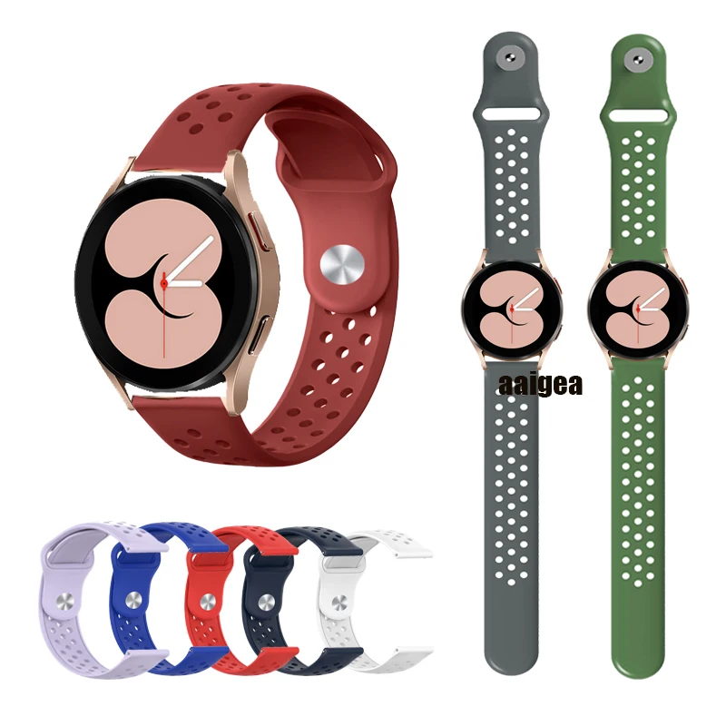 20mm Watchband Pentru Samsung Galaxy Watch4 40mm 44mm Clasic 42mm 46mm / Active2 de Viteze Sport Silicon Moale Respirabil Sport Curea