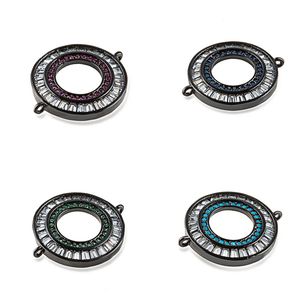 20*20mm gol disc pandantiv colier conector accesorii bijuterii diy miniatură precizie inlay cubic zircon brățară cadou