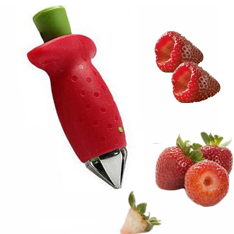 Rosii Capsuni Descojitor Frunze de Top Remover Gadget Fructe bucatarie Accesorii Instrumente de Gătit Ustensile de bucătărie Roșu Instrument de 11