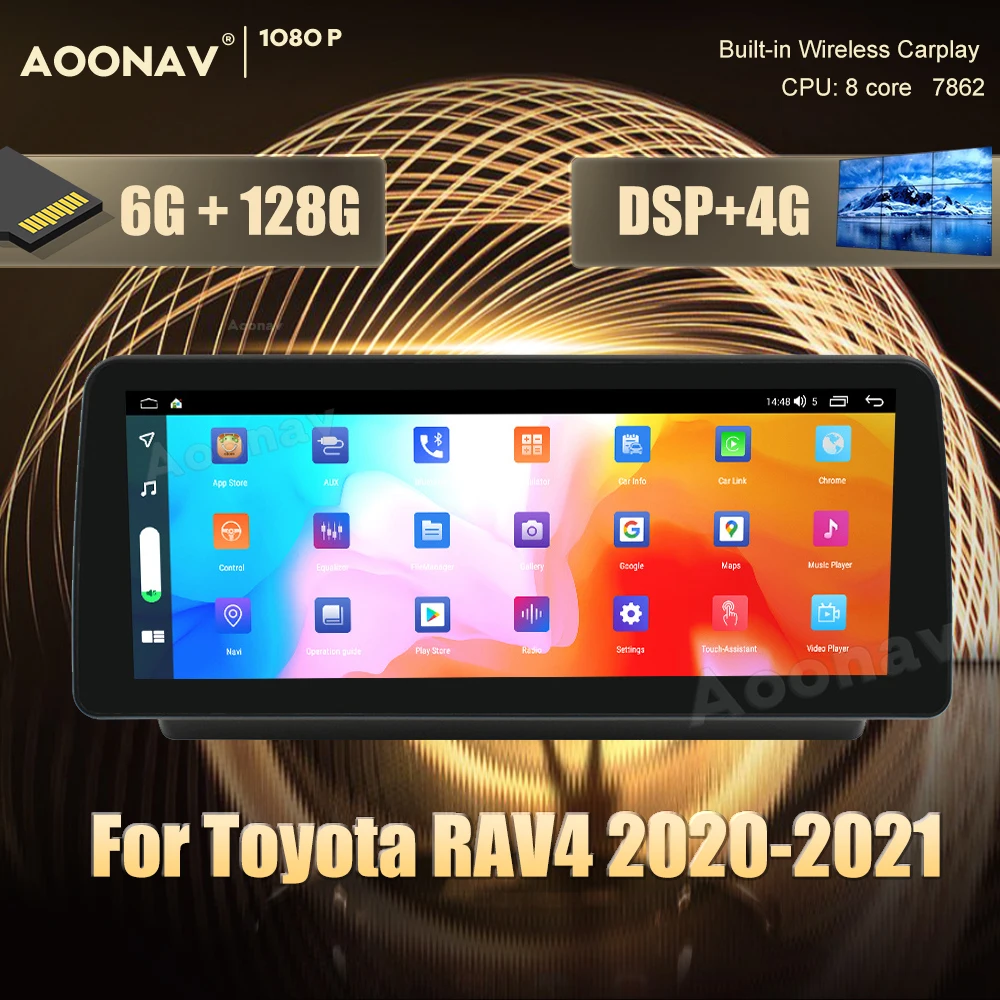 128GB radio auto 2din Android 10.0 Pentru Toyota RAV4 2020-2021 auto multimedia player Stereo receptor GPS navigator șef Unitate radio