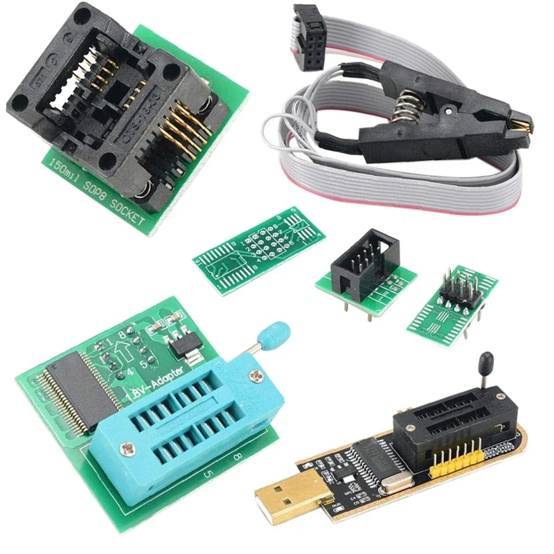 CH341A BIOS USB Programator SOP8 DIP8 1.8 V de Conversie Soclu cu 8 Pini de Test Clip Set Pentru Iphone Sau Placa de baza