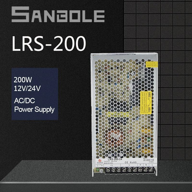 LRS-200-24 Ultra-subțire Modul de Comutare de Alimentare DC 200W 24V8.8A Aluminiu Coajă de Metal Conductor