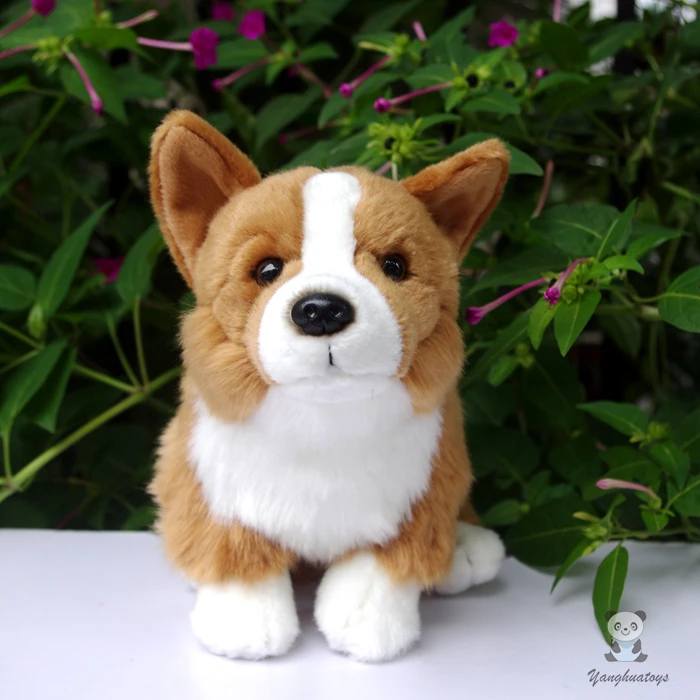 De vânzare la cald Welsh Corgi Câine Papusa Copii Jucării de pluș jucărie de pluș Drăguț Corgi Simulare de Animale pentru Copii Jucarii Educative Cadou