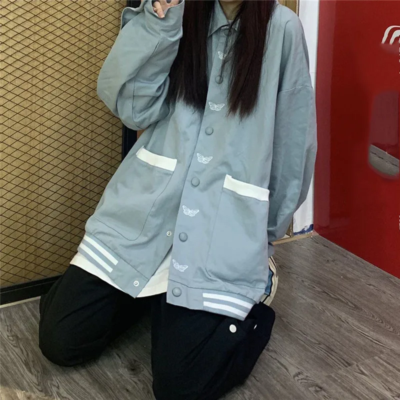 Femeile Uniforma de Baseball Toamna haina Sacou pentru femei-coreean Harajuku Strada Strat Stil Liber fluture designThin sectionJacket