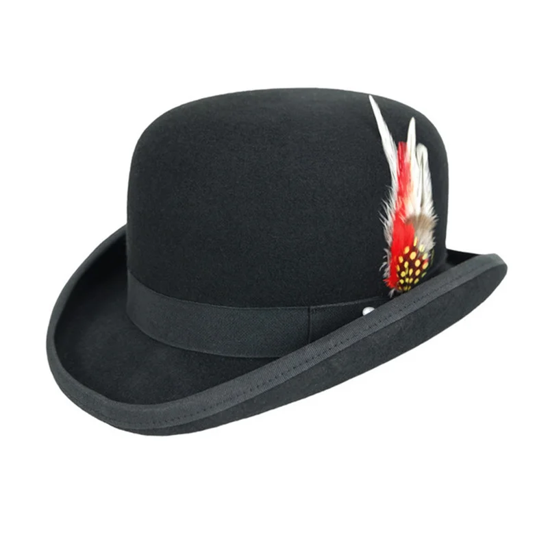 4 Dimensiuni de 100% Lână Violet Pălării cu Pene de Nunta Pălărie Simțit Pălărie de Top Pentru Bărbați Cilindru Palarie Joben Mad Hatter Costum Petrecere